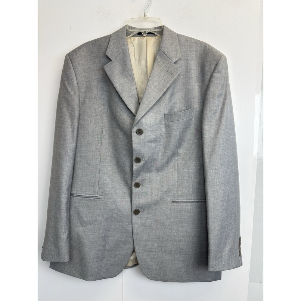 Vintage FUBU‎ The Collection Blazer 42R Grey Y2K Hip Hop Suit Jacket 4 Buttons